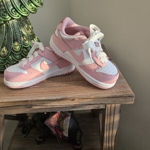 Nike Kids Pink and White Sneakers